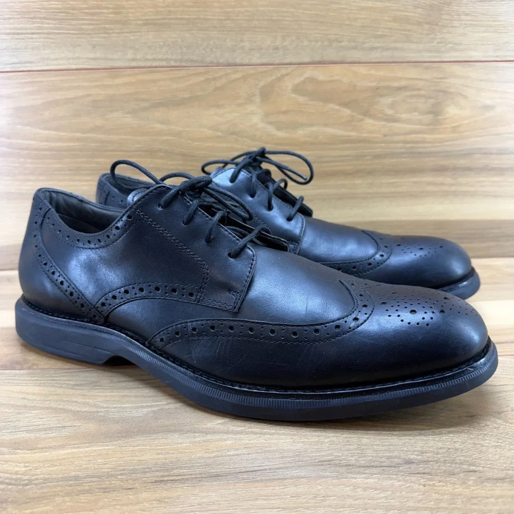 Sperry Gold Cup Wingtip Oxford Mens 14 M Black Leather Comfort Business Casual